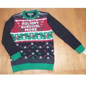 Boys Ugly Christmas Sweater HOLIDAY SURVIVAL MODE Size  XS (5)   NWT video games